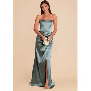 Birdy Grey Women's Anne Dress Shiny Satin Sea Glass  Size XS  Good